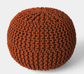 16x22” rope knit pouf orange - PICK UP ONLY