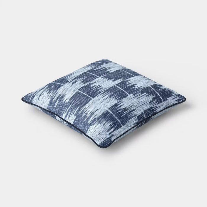 18"x18" Ikat Woven Pillow - Light Blue/Navy - Threshold™