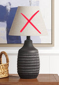 12.25x5.25” small textured ceramic lamp base - black - SOME MINOR COSMETIC FLAWS