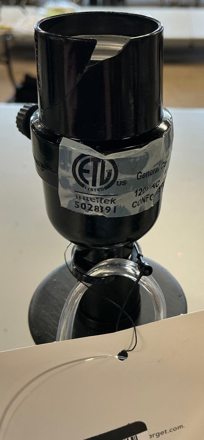 Column small lamp base black - AS IS - LAMP SOCKET CRACKED