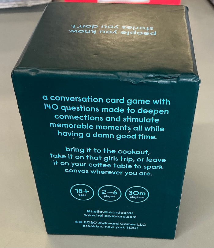 Hella awkward game: card deck for social skills - AS IS - OPEN BOX - MISSING 2 CARDS
