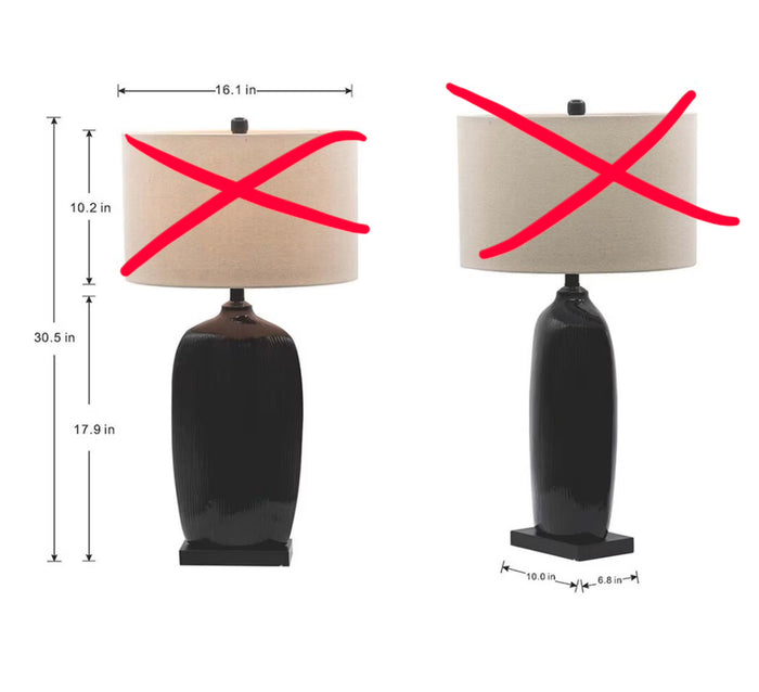 A&B Home Bottle Table Lamp in Black - No Shade - Out of Box - FOR PICKUP ONLY