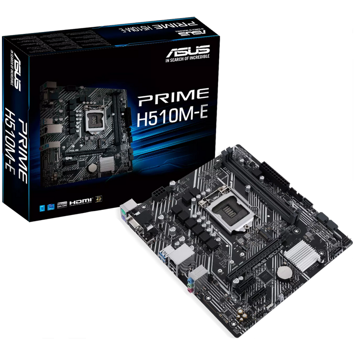 ASUS PRIME H510M-E LGA1200 mATX MB - Intel H510 2xDIMM DDR4 1xM.2 4xSATA PCIe 4.0 1Gb Ethernet 1xD-SUB 1xDisplayPort 1xHDMI with COM and RGB header - image 3