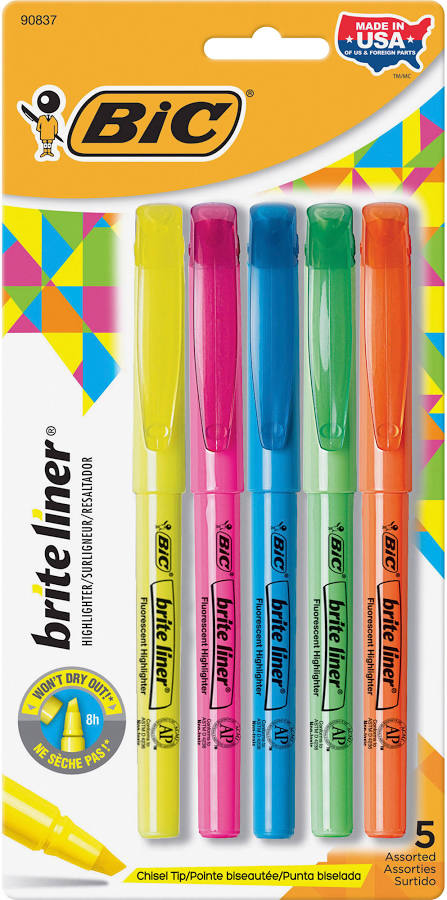 Bic Brite Liner Highlighters 5 Pack