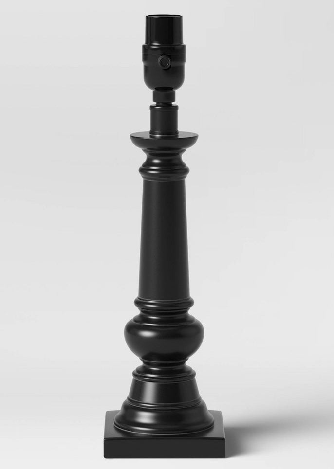 Column small lamp base black - AS IS - LAMP SOCKET CRACKED