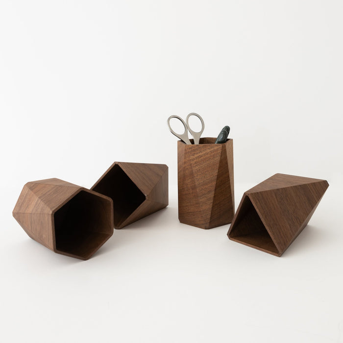 Wood Geo Penholder - tortoise general store
