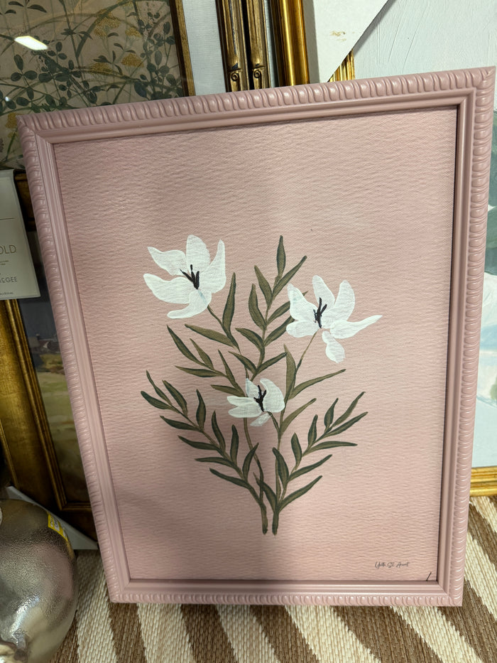 Pink Frame White Flowers