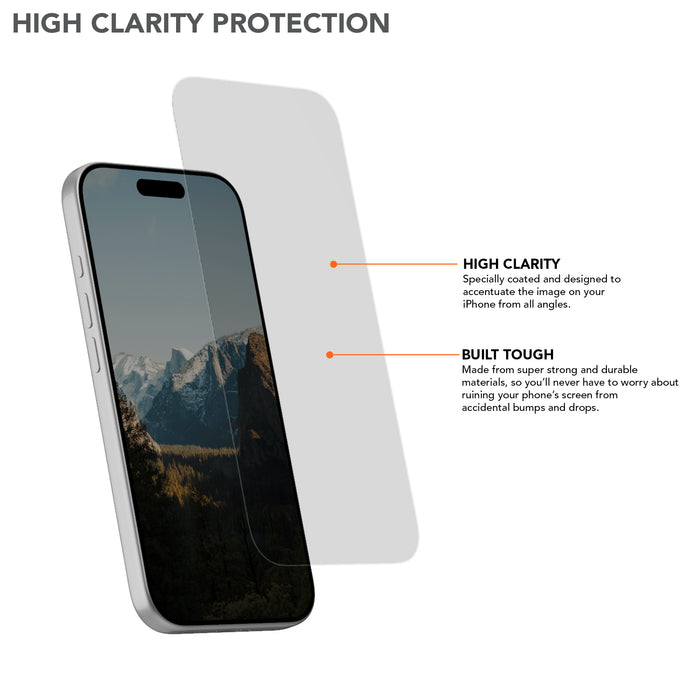 iPhone 18 Pro Max Tempered Glass Screen Protector with High Clarity Protection