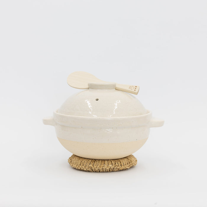Kamado-san Rice Cooker Donabe White- 3 Go | Tortoise General Store