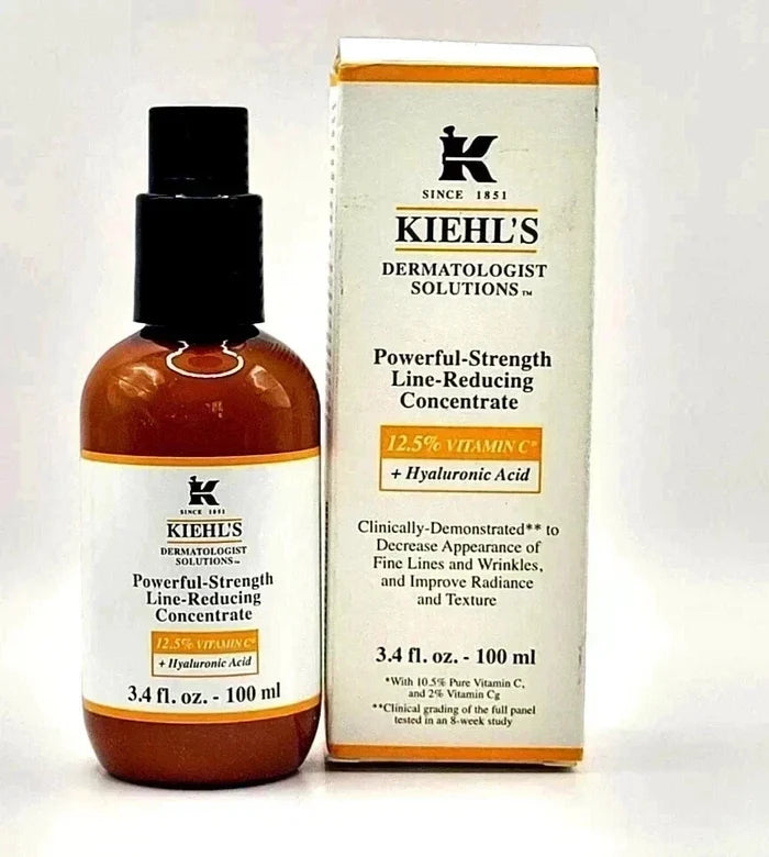 KIEHL'S Powerful Strength Line Reducing Concentrate Hyaluronic 3.4 oz new