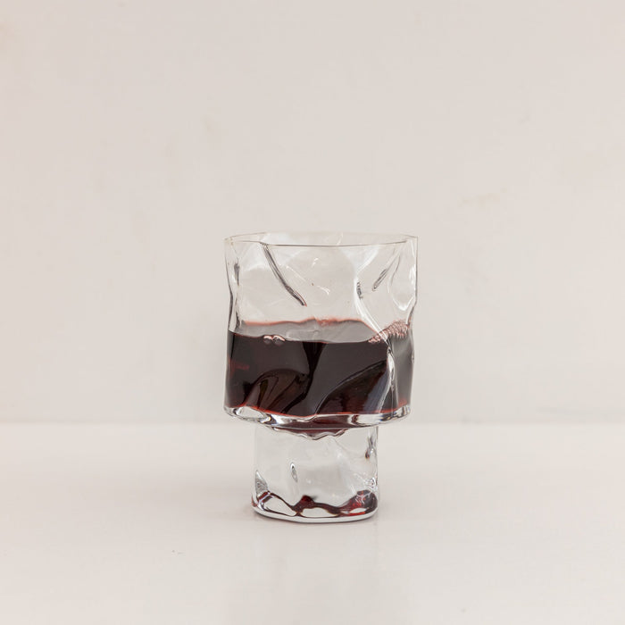 Kimura Crumple Stemmed Glass - Clear | Tortoise General Store
