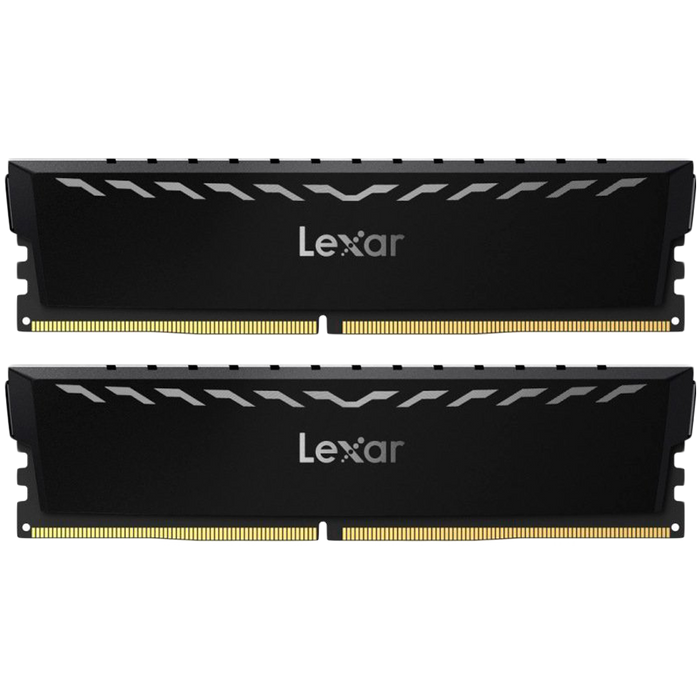 Lexar 2x8GB THOR DDR4 3600 UDIMM XMP Memory with Black heatsink. Dual pack – product image