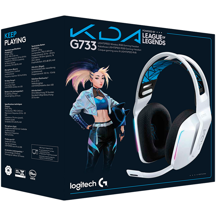 Logitech G733 Lol Lightspeed Wireless RGB Gaming Headset - K da