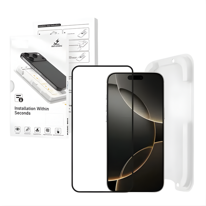 Magic Box Privacy Tempered Glass with Alignment Tray & Nanbo High Aluminium Technology for Google Pixel 9 Pro