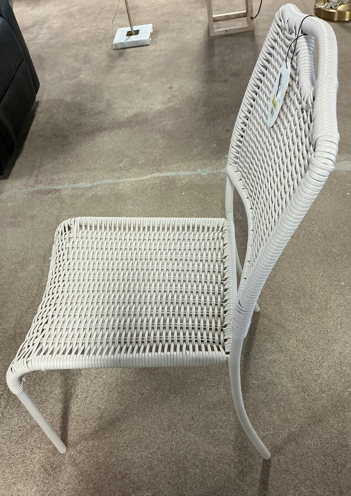 Monochromatic Rope Armless Patio Dining Stack Chair - Beige - Out of Box - FOR PICKUP ONLY