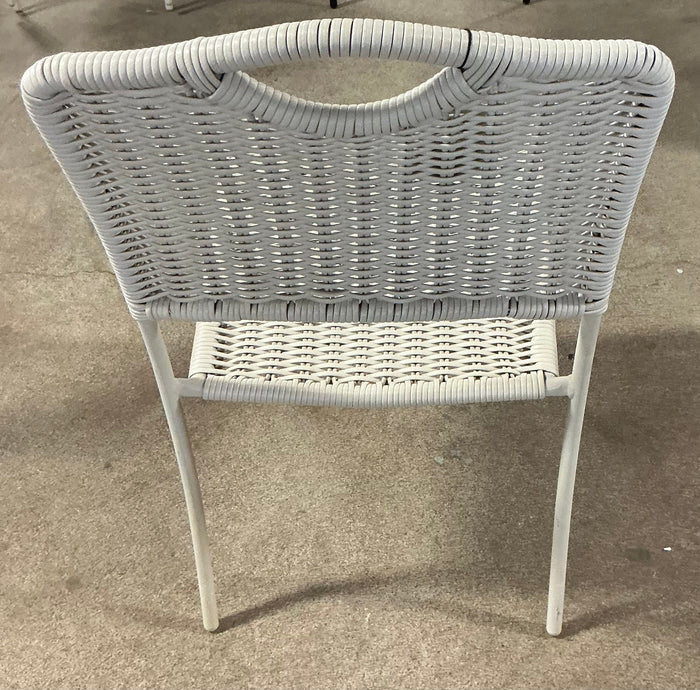 Monochromatic Rope Armless Patio Dining Stack Chair - Beige - Out of Box - FOR PICKUP ONLY