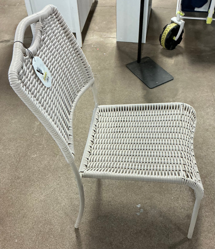 Monochromatic Rope Armless Patio Dining Stack Chair - Beige - Out of Box - FOR PICKUP ONLY