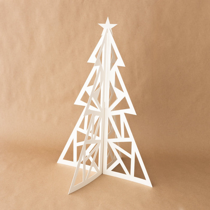 One Stroke White Paper Christmas Tree - tortoise general store