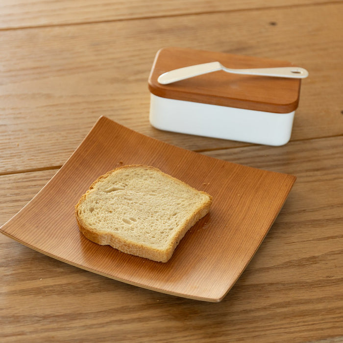 Orange Pine Natural Plywood Square Dish | Tortoise General Store