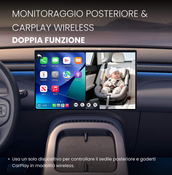 Ottocast® Cabin Care Adattatore CarPlay Wireless con Monitoraggio