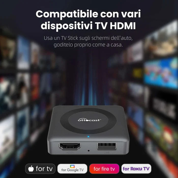 OTTOCAST® Car Tv Mate Max - Wireless CarPlay & Android Auto with HDMI Multimedia