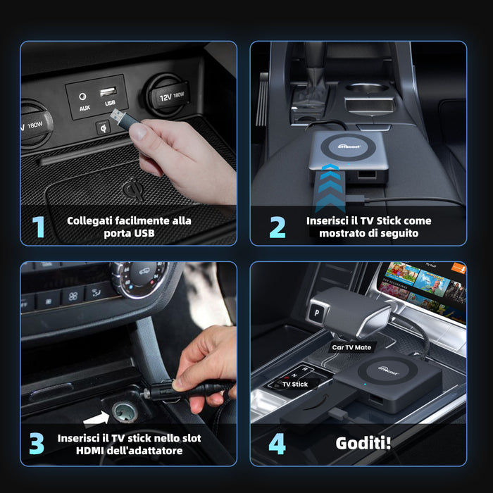 OTTOCAST® Car Tv Mate Max - Wireless CarPlay & Android Auto with HDMI Multimedia