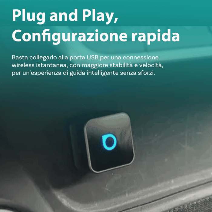 OTTOCAST® Mini Cube 3.0 Adattatore Wireless CarPlay e Android Auto