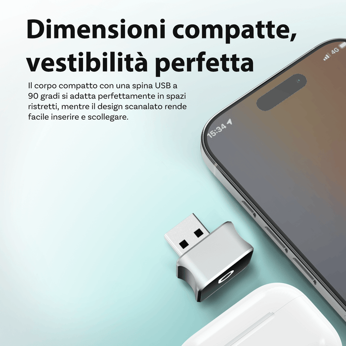 Ottocast® Mini Cube 3.0 Adattatore Wireless per CarPlay e Android Auto