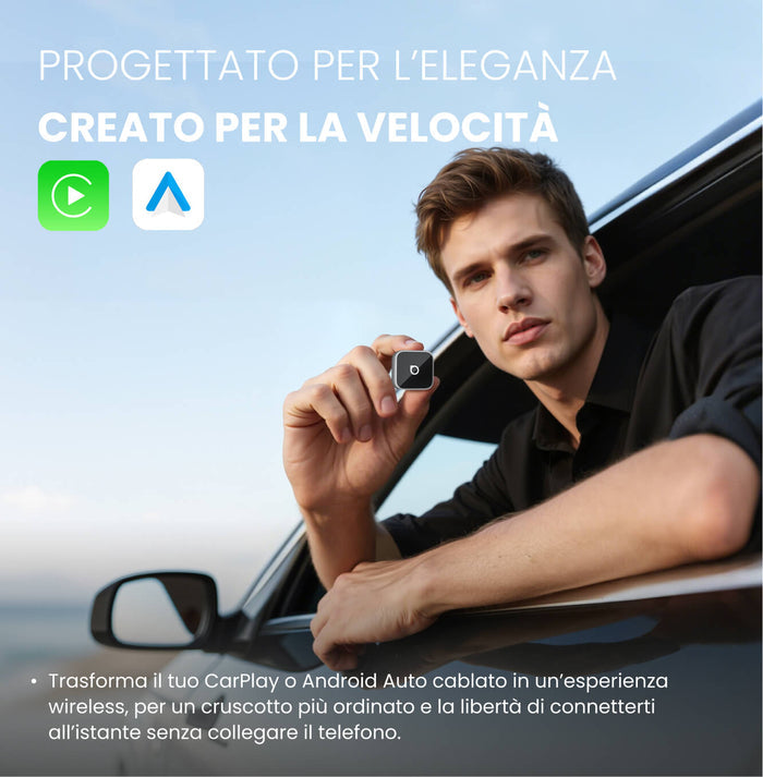Ottocast® Mini Slim 3.0 Adattatore Wireless CarPlay e Android Auto