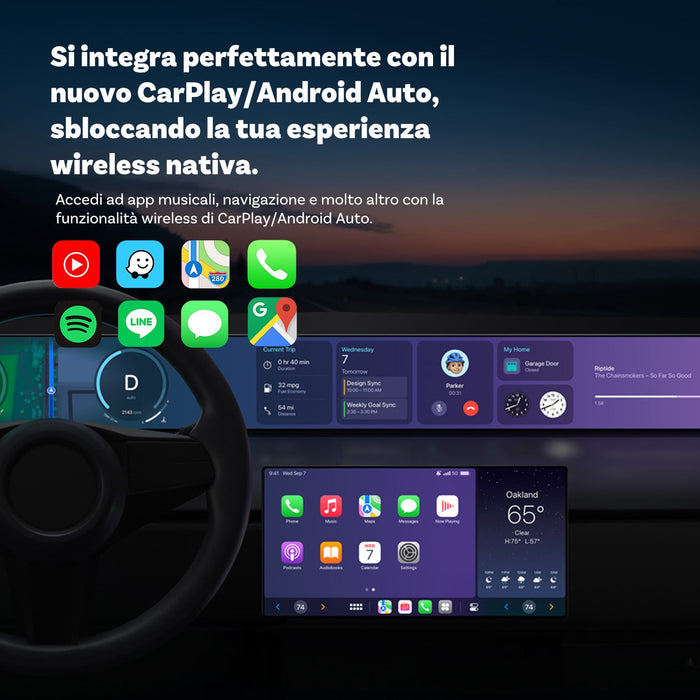 Ottocast Mini Wireless CarPlay/Android Auto Adattatore
