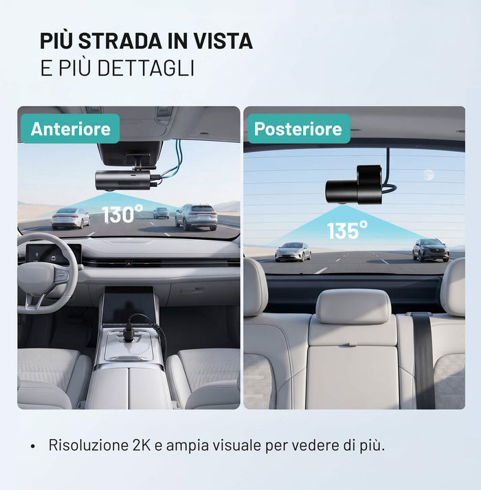 Ottocast® OttoSafe Cam 2 in 1 Dash Cam per Auto con CarPlay Wireless