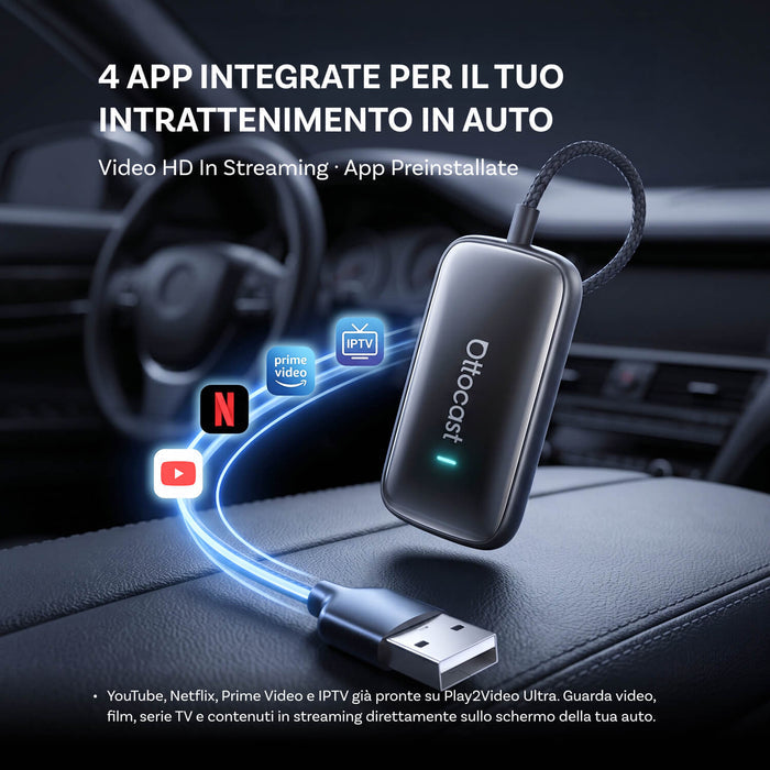 OTTOCAST® Play2Video Ultra Adattatore All-in-1 Con App Hub