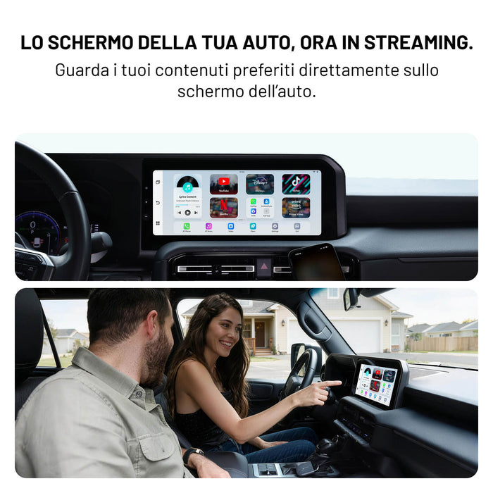 Ottocast® Play2Video X Adattatore Wireless con Streaming per CarPlay e Android Auto con YouTube, Netflix
