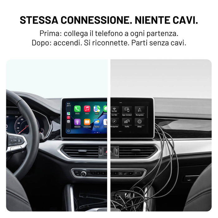 Ottocast® Play2Video X Adattatore Wireless con Streaming per CarPlay e Android Auto con YouTube, Netflix