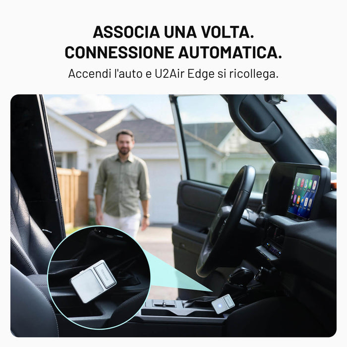 Ottocast® U2Air Edge – Adattatore Wireless per CarPlay e Android Auto