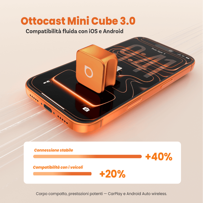 OTTOCAST®Mini cube 3.0 Adapter - Cosmic Orange