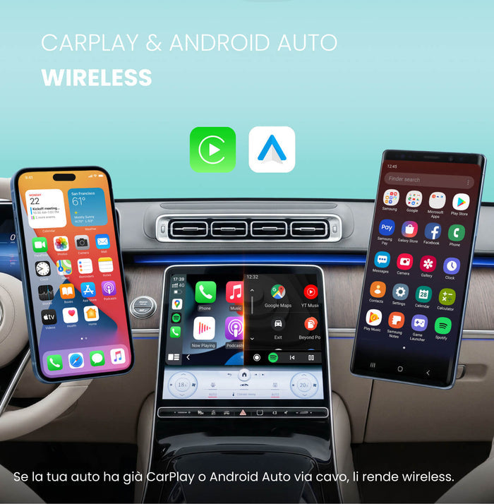 OTTOCAST®Mini NOVA – Adattatore Wireless per CarPlay e Android Auto