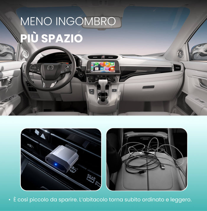 OTTOCAST®Mini NOVA – Adattatore Wireless per CarPlay e Android Auto