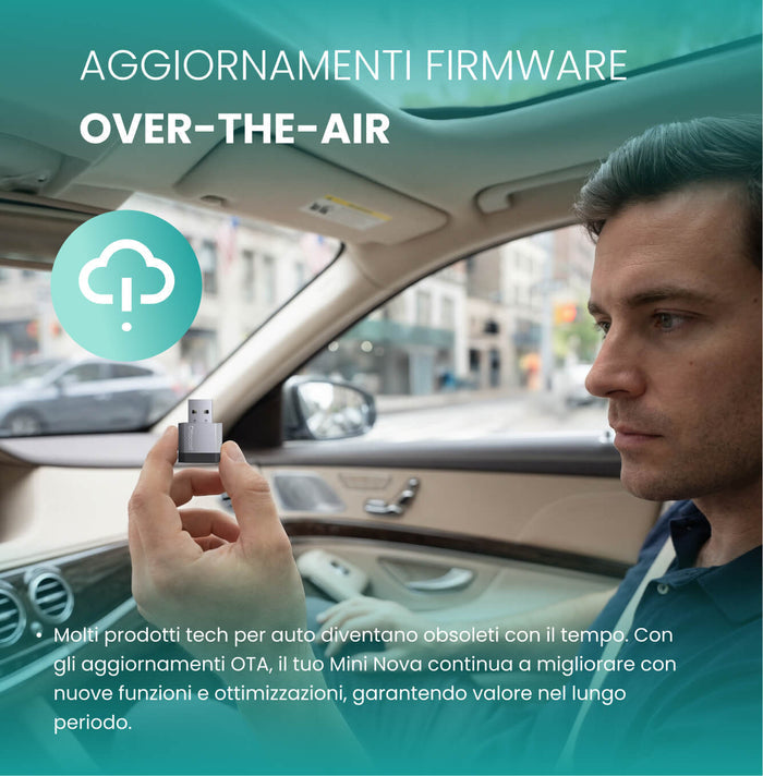 OTTOCAST®Mini NOVA – Adattatore Wireless per CarPlay e Android Auto