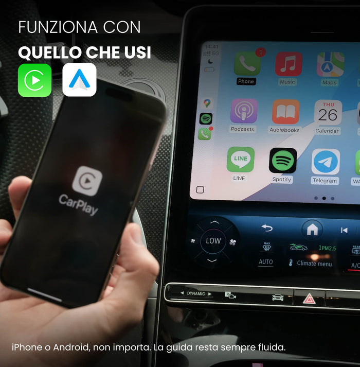 OTTOCAST®Mini Pico, adattatore CarPlay/Android Auto wireless