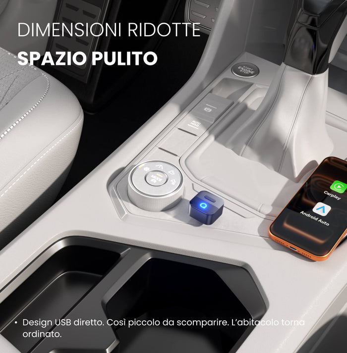 OTTOCAST®Mini Pico, adattatore CarPlay/Android Auto wireless
