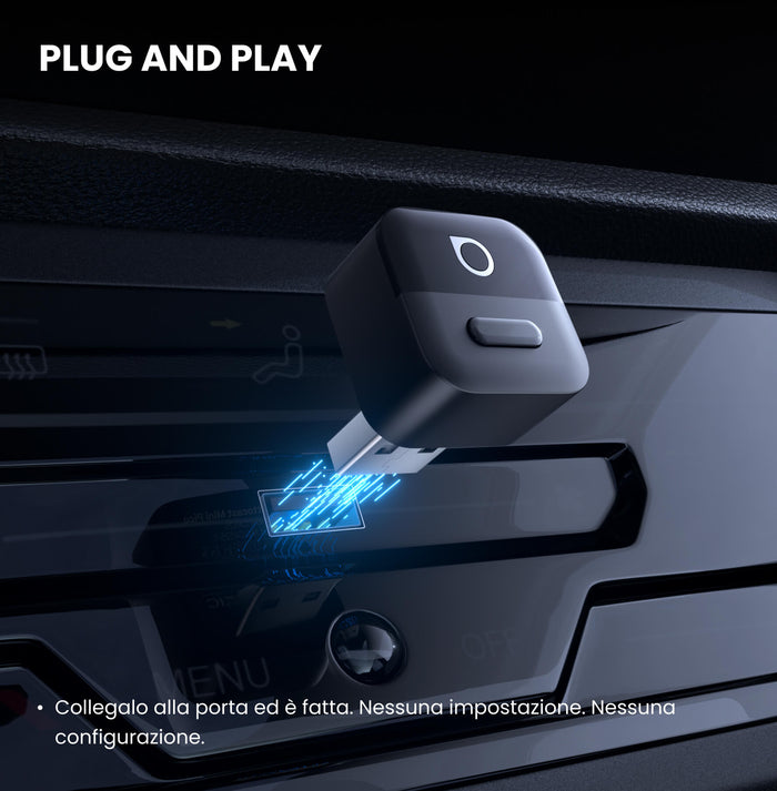 OTTOCAST®Mini Pico, adattatore CarPlay/Android Auto wireless
