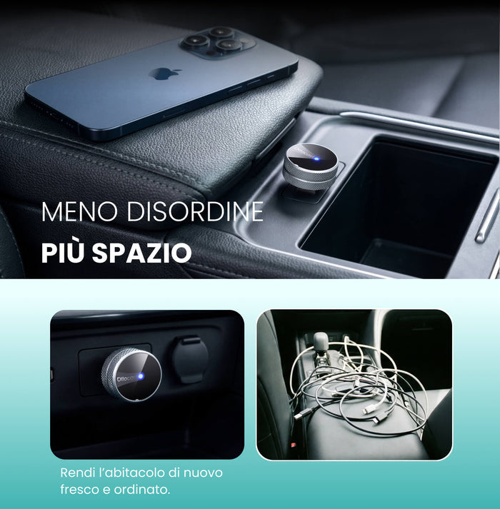 OTTOCAST®Mini Tube – Adattatore Wireless CarPlay e Android Auto