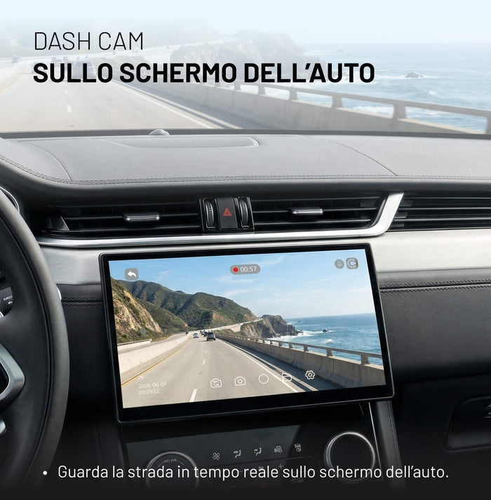 OttoSafe Cam 3 in 1: Dash Cam con CarPlay e Android Auto wireless