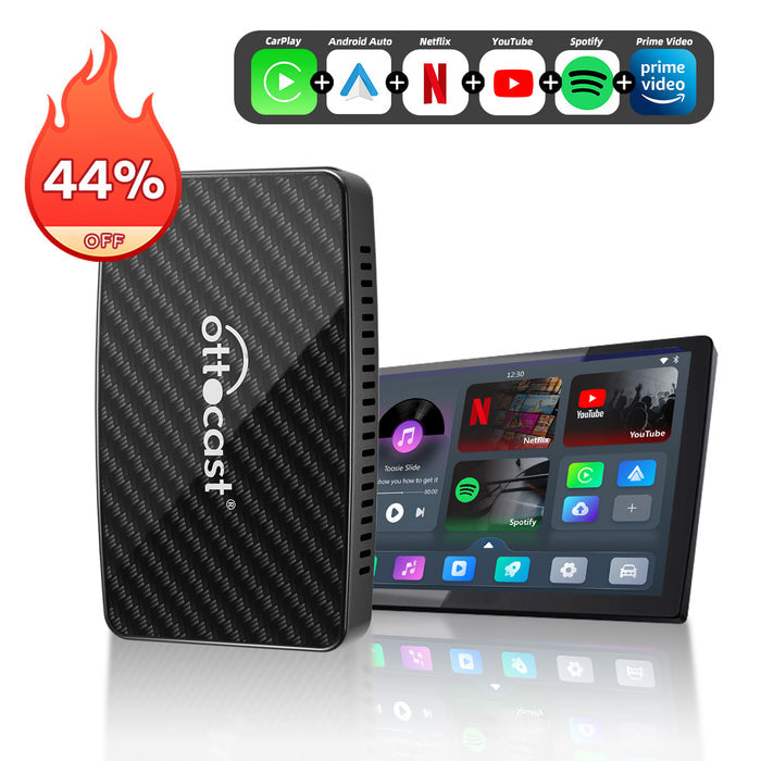 Play2Video Pro | Netflix, YouTube, Prime Video e Adattatore Wireless CarPlay Android Auto