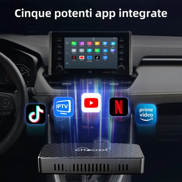 Play2Video Pro | Netflix, YouTube, Prime Video e Adattatore Wireless CarPlay Android Auto