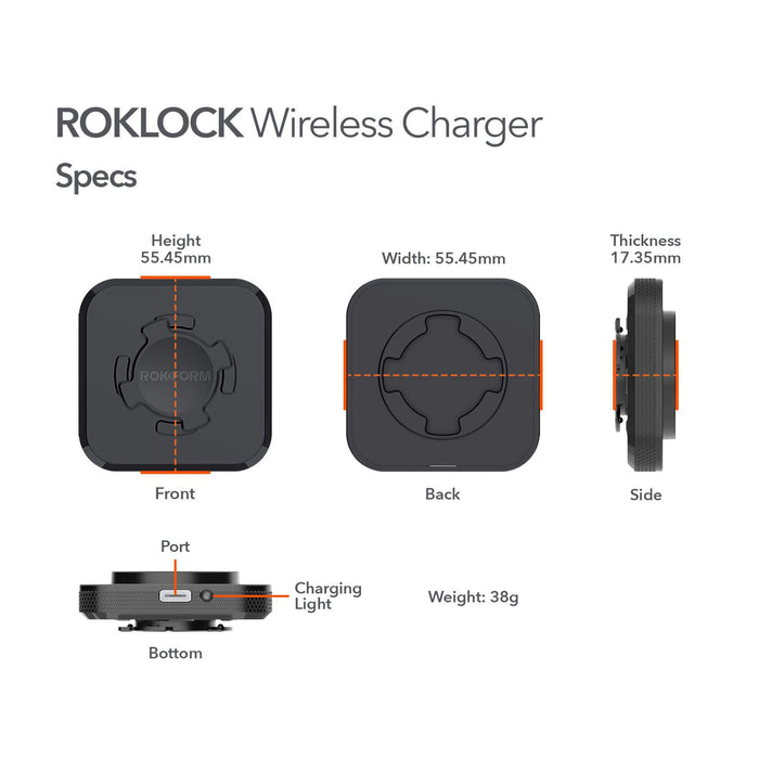RokLock® Wireless Charger Dimensions - Rokform