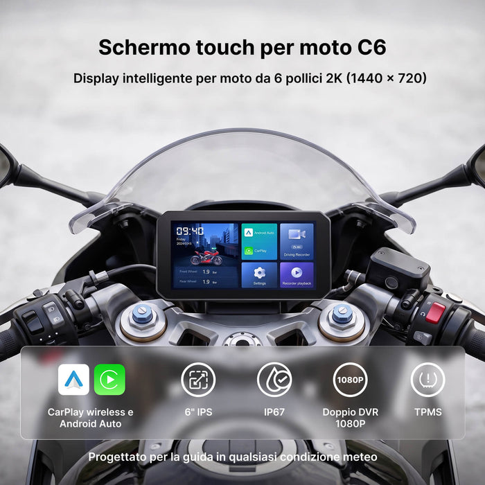 Schermo Intelligente per Moto con Telecamera