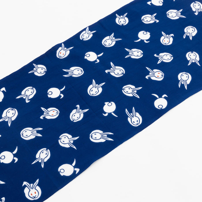 Tenugui - Bunnies on Blue | Tortoise General Store