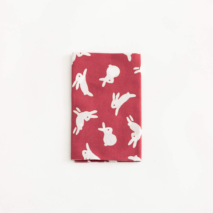 Tenugui - Bunnies on Red | Tortoise General Store